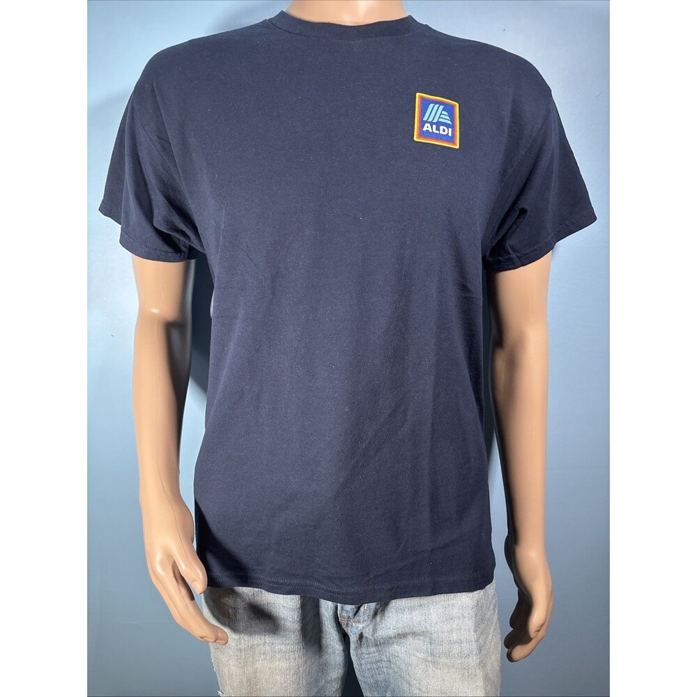 Aldi Navy Blue Employee T-Shirt Uniform (Men’s L) Gildan “Great People”